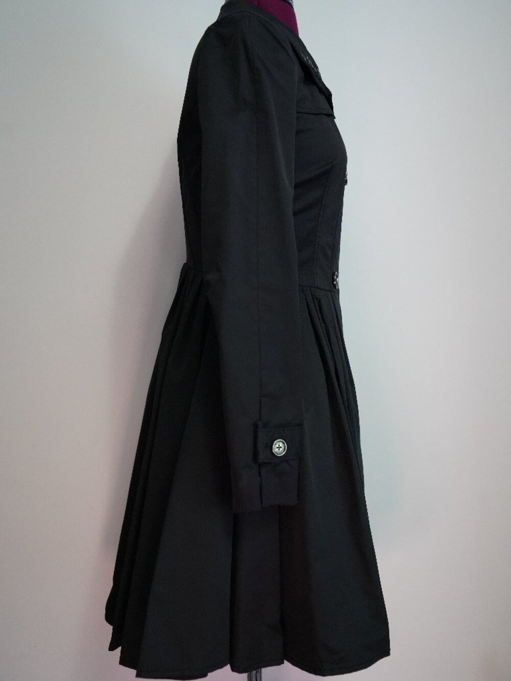 Armani Exchange Pleated Jacket-Wmns XS-Cotton-Loose Collar Button-w/ Garment Bag - Picture 7 of 12